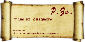 Primusz Zsigmond névjegykártya
