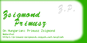 zsigmond primusz business card